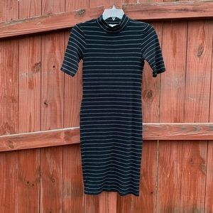 H&M Ribbed Fitted Mock Neck Dress